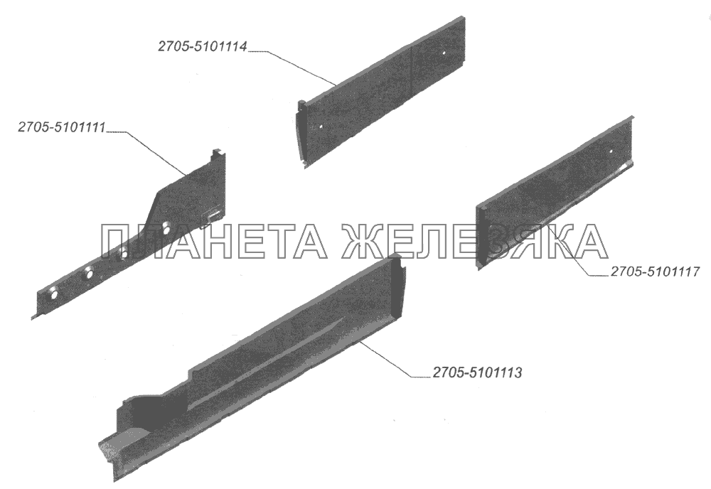 Лонжероны фургона ГАЗ-2705 (дв. ЗМЗ-402)